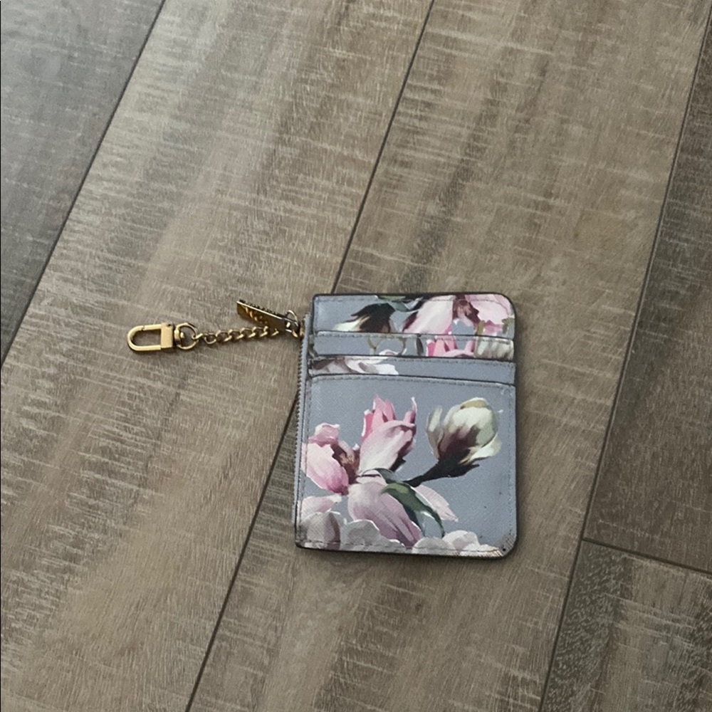 Floral Card Holder with Gold Accent